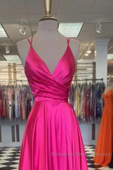 A-Line Semi Formal Prom Dresses Sexy Dress Formal Floor Length Sleeveless Spaghetti Strap Bridesmaid Dress Charmeuse With Slit